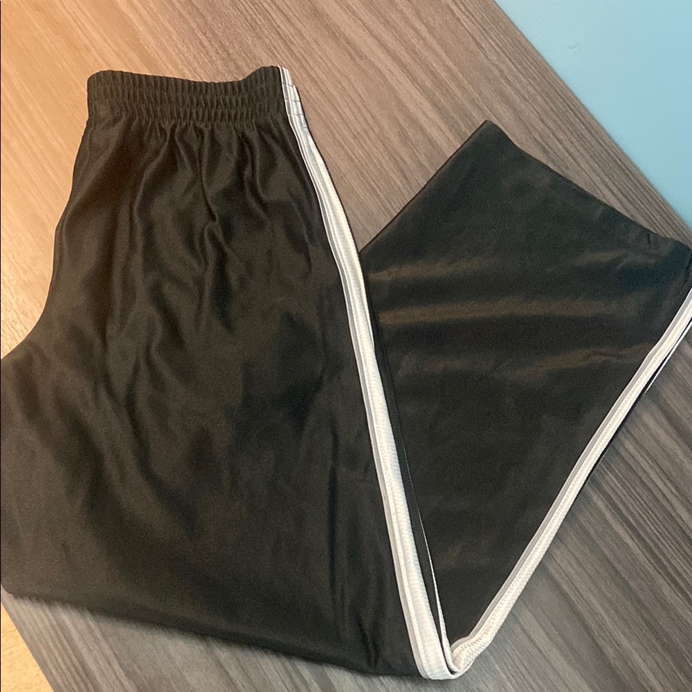 Black Champion Kids Track Pants with White Stripe Boys Size L